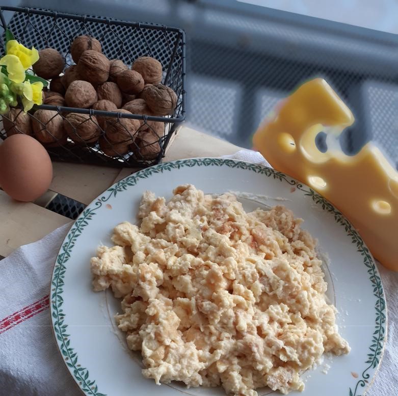 Gustave Flaubert’s scrambled eggs with Brillat – Savarin cheese