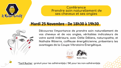 Conférence “Prendre soin naturellement de vos cheveux et de vos ongles”