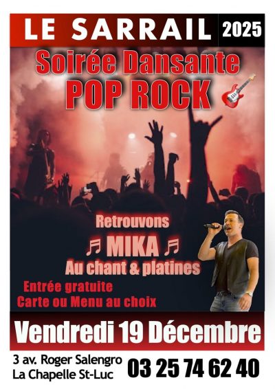 Soirée dansante spéciale Pop Rock !
