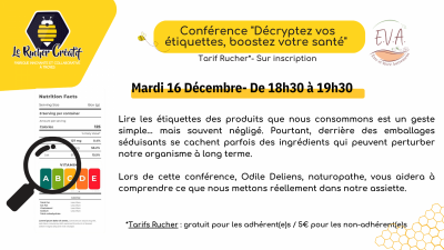Conférence “Décryptez vos étiquettes, boostez votre santé”