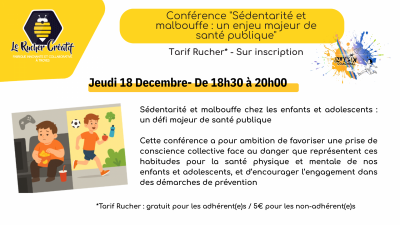 Conférence “Sédentarité et malbouffe : un enjeu majeur de santé publique”