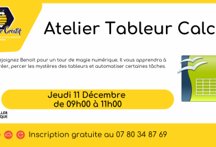 Atelier tableur avec Calc.
