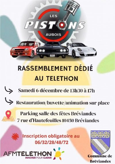 Les Pistons Aubois – Rassemblement dédié au Téléthon