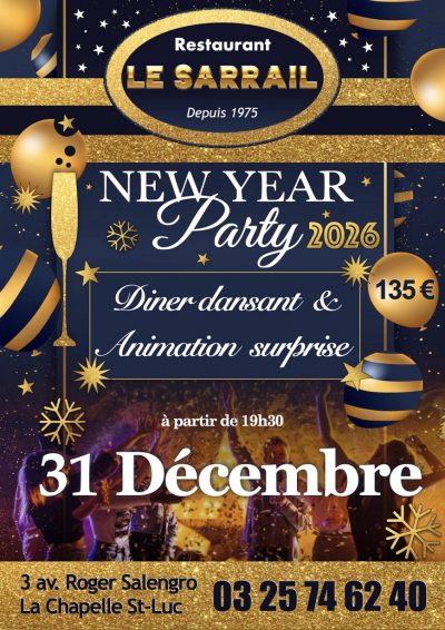 Réveillon Saint-Sylvestre 2025, dîner-festif et soirée dansante!
