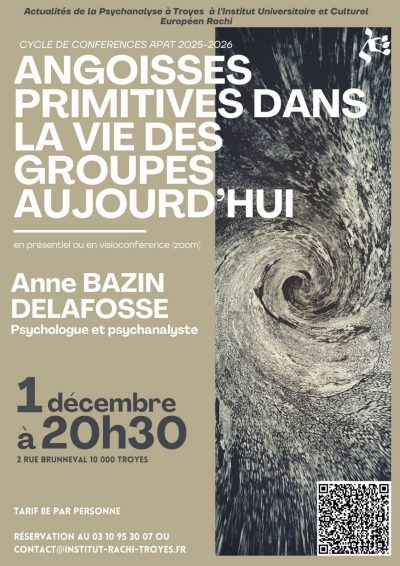 Séminaire “L’angoisse d’aujourd’hui, l’angoisse de toujours”