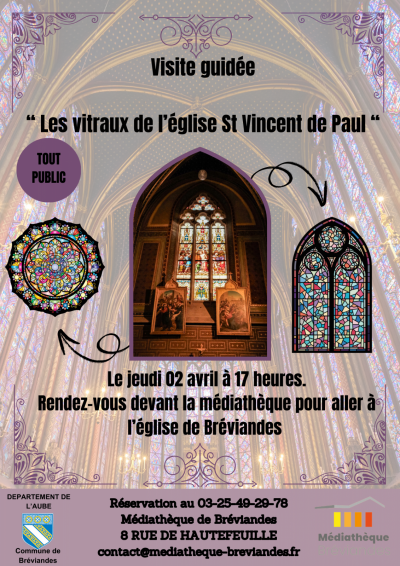 Visite guidée “Les vitraux de l’Eglise Saint Vincent de Paul”