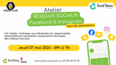 Guid’Asso : Atelier “Gérer ses réseaux sociaux, Facebook & Instagram”