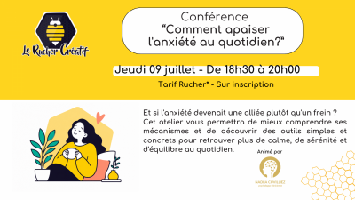 Conférence “Comment apaiser l’anxiété au quotidien”