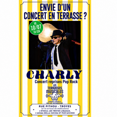 Concert gratuit de reprises Pop-Rock par le chanteur CHARLY