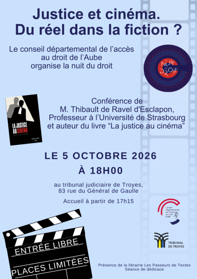Nuit du Droit – Conférence : “Justice et cinéma. Du réel dans la fiction ?”
